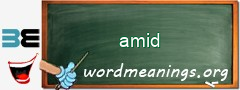 WordMeaning blackboard for amid